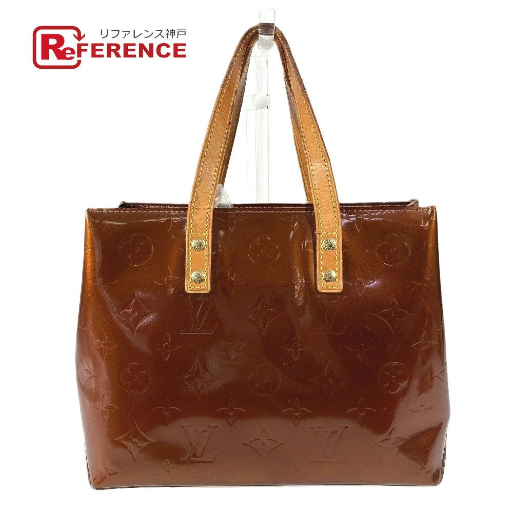 Louis Vuitton Monogram Vernis Lead Tote Bag Handbag Canvas Bronze Brown